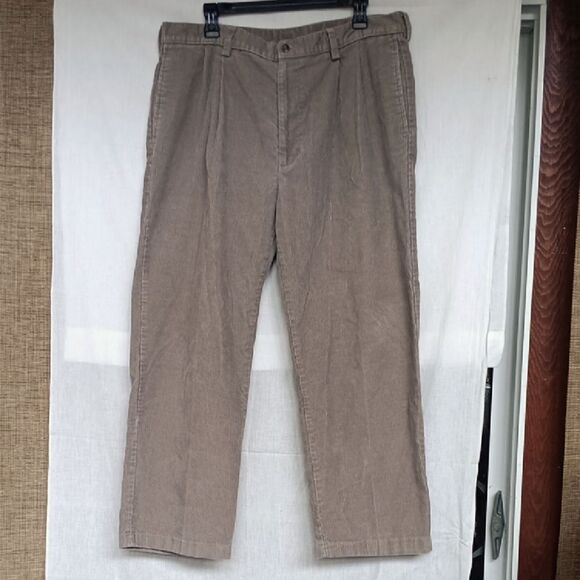 Haggar Tan Corduroy Pants Classic Straight-Leg - Picture 1 of 4